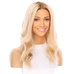 22" Ponytail Silk Part Wig Golden Blonde