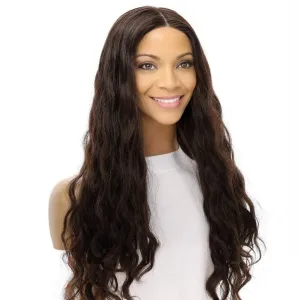 26" Ponytail Silk Top Wig Dark Brown Wavy