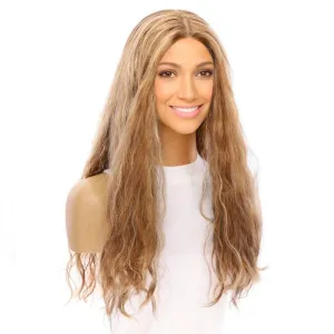 26" Ponytail Silk Top Wig Medium Blonde Wavy
