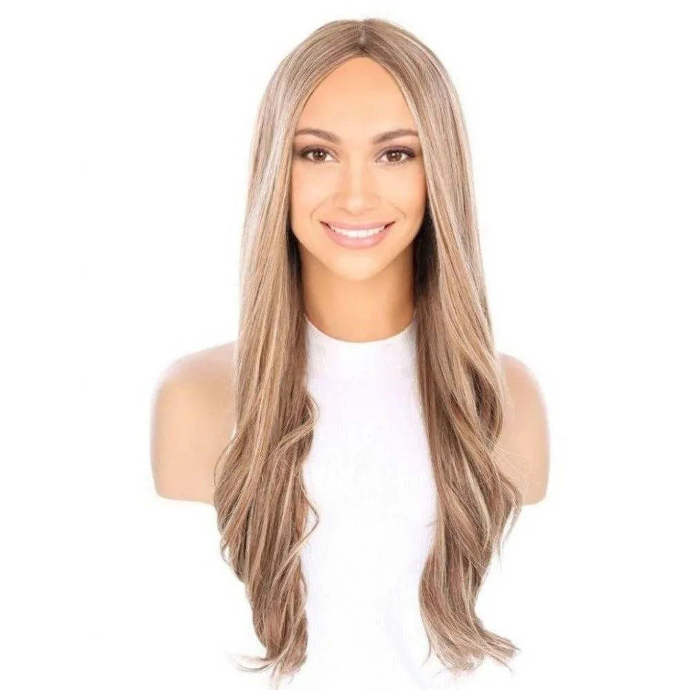 26" Ponytail Silk Top Wig Medium Blonde