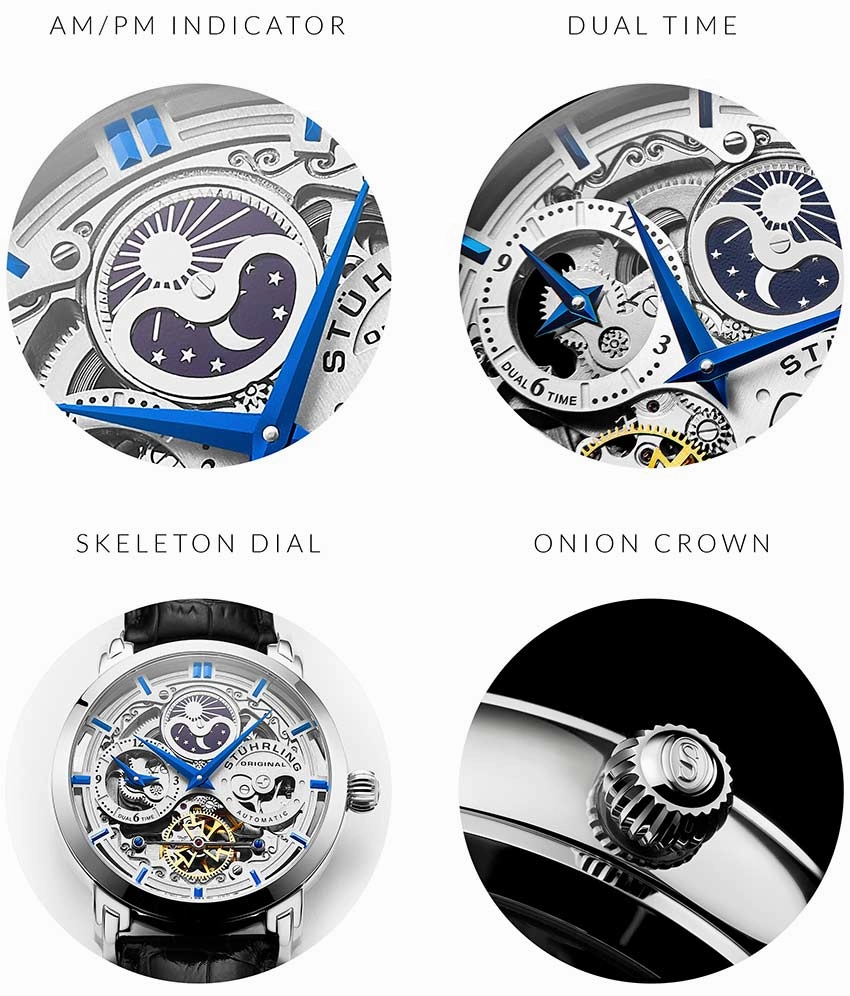 Anatol Dual Time 371 Automatic 46mm Skeleton