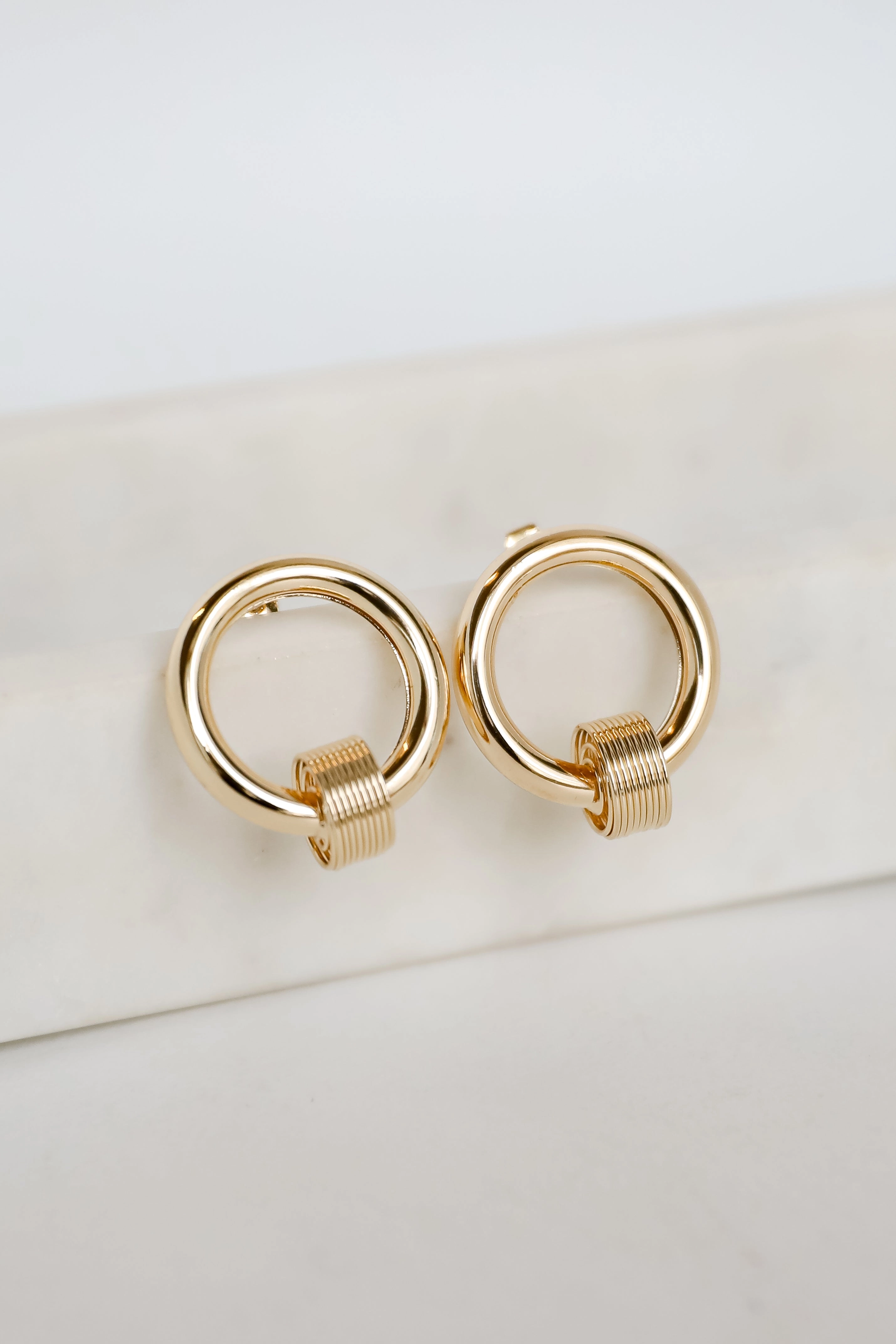 Ashley Gold Circle Earrings