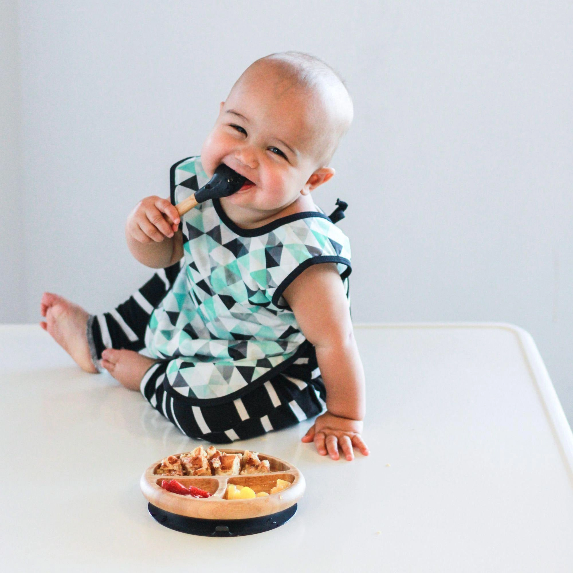 Avanchy Bamboo Baby Spoons - Pack of 5 - Blue (6m )