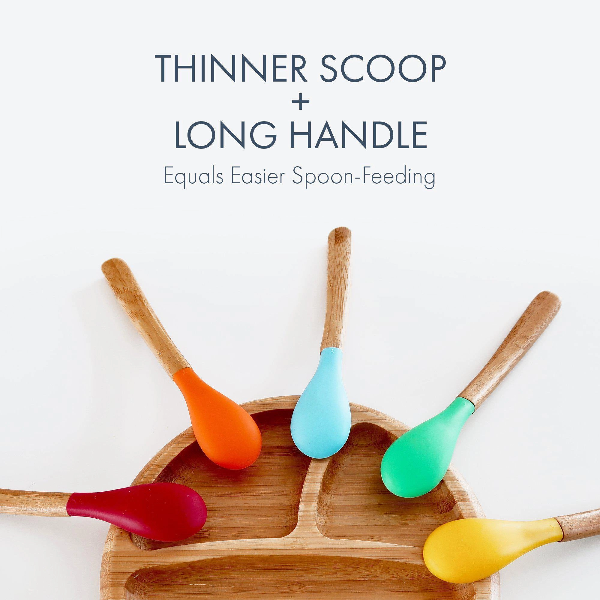 Avanchy Bamboo Inftant Spoons - Pack of 5 - Blue (4m )
