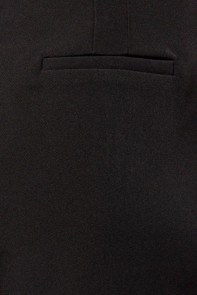 Black Tapered Pants High Rise Belted