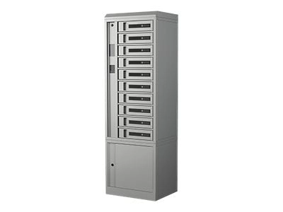 Bretford TechGuard Connect - Cabinet unit (charge only) - for 10 notebooks/tablets/cellular phones - lockable - steel - red TCLAKS100EF33