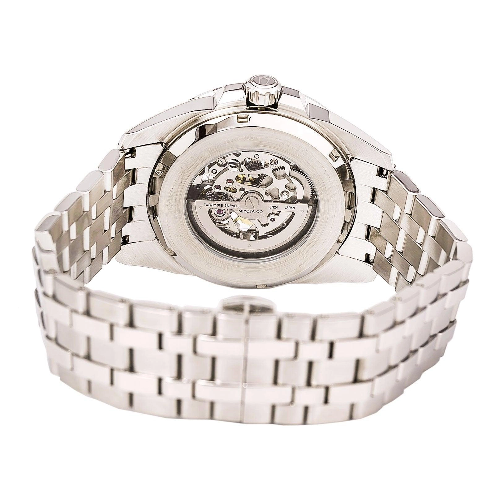 Bulova 96A187 Men's Automatic Silver Skeleton Dial Stainless Steel Bracelet Watch