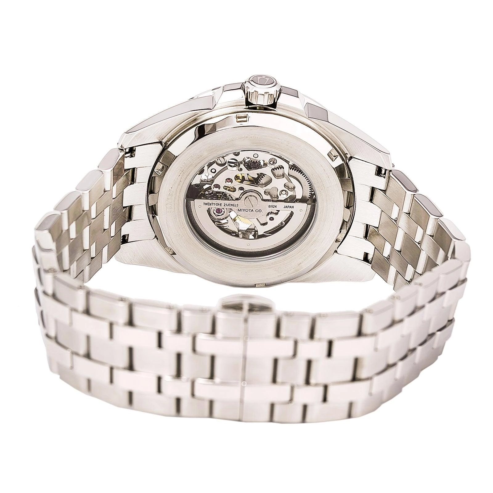 Bulova 96A187 Men's Automatic Silver Skeleton Dial Stainless Steel Bracelet Watch
