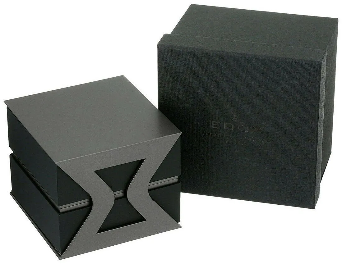 Edox Mens 01120-37R-GIR Les Bemonts Chronograph Automatic Stainless Steel Analog Display Day/Date Watch with Black Leather Strap