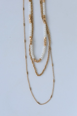 FINAL SALE - Gianna Gold Beaded Layered Necklace