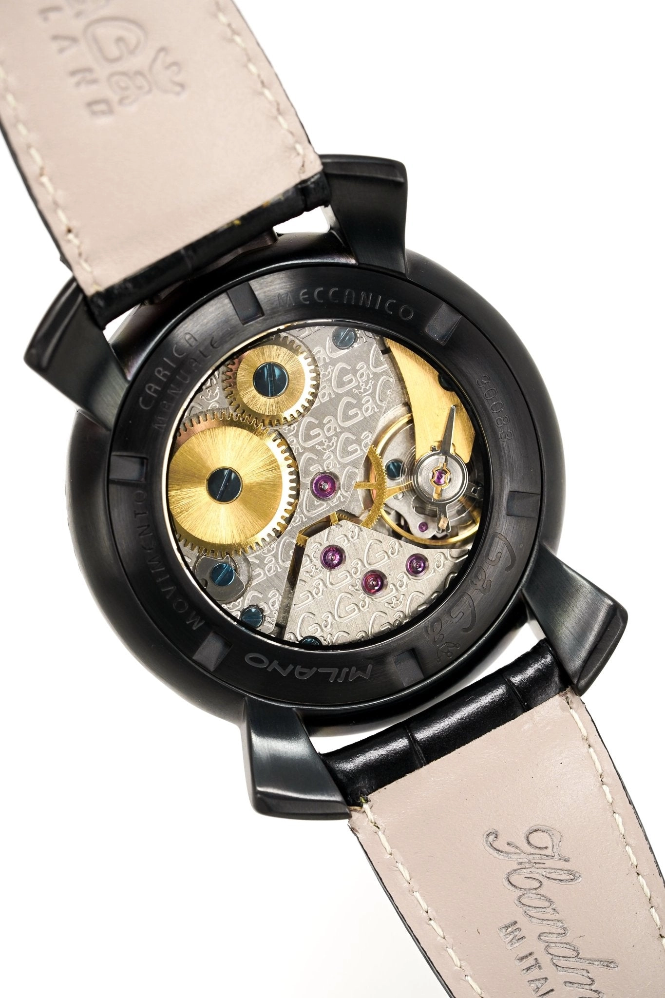 Gagà Milano Watch Manuale 48mm Carbon Fibre Yellow 5016.02