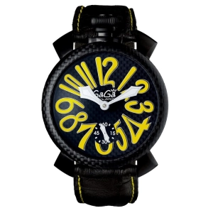 Gagà Milano Watch Manuale 48mm Carbon Fibre Yellow 5016.02