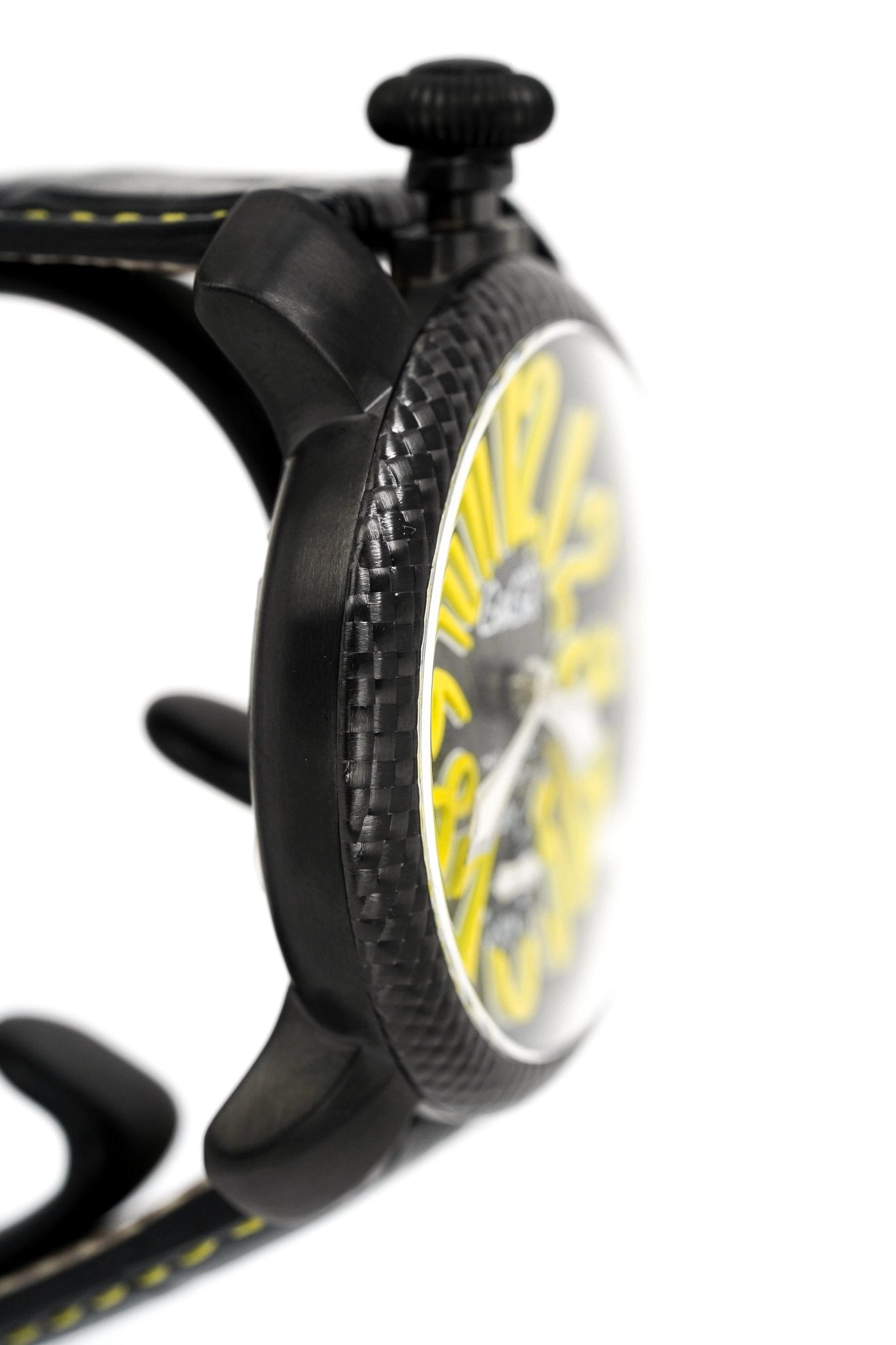 Gagà Milano Watch Manuale 48mm Carbon Fibre Yellow 5016.02