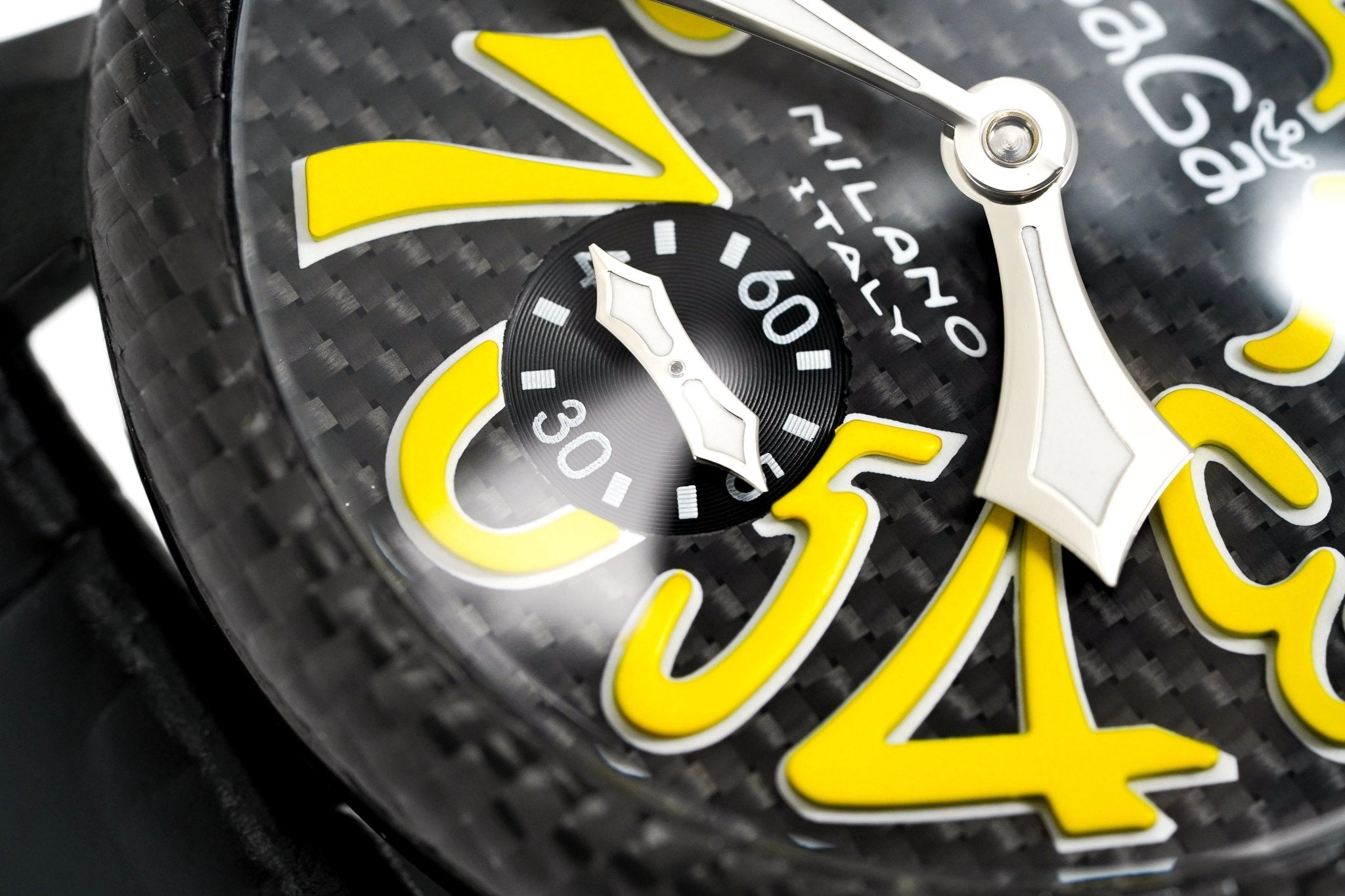 Gagà Milano Watch Manuale 48mm Carbon Fibre Yellow 5016.02