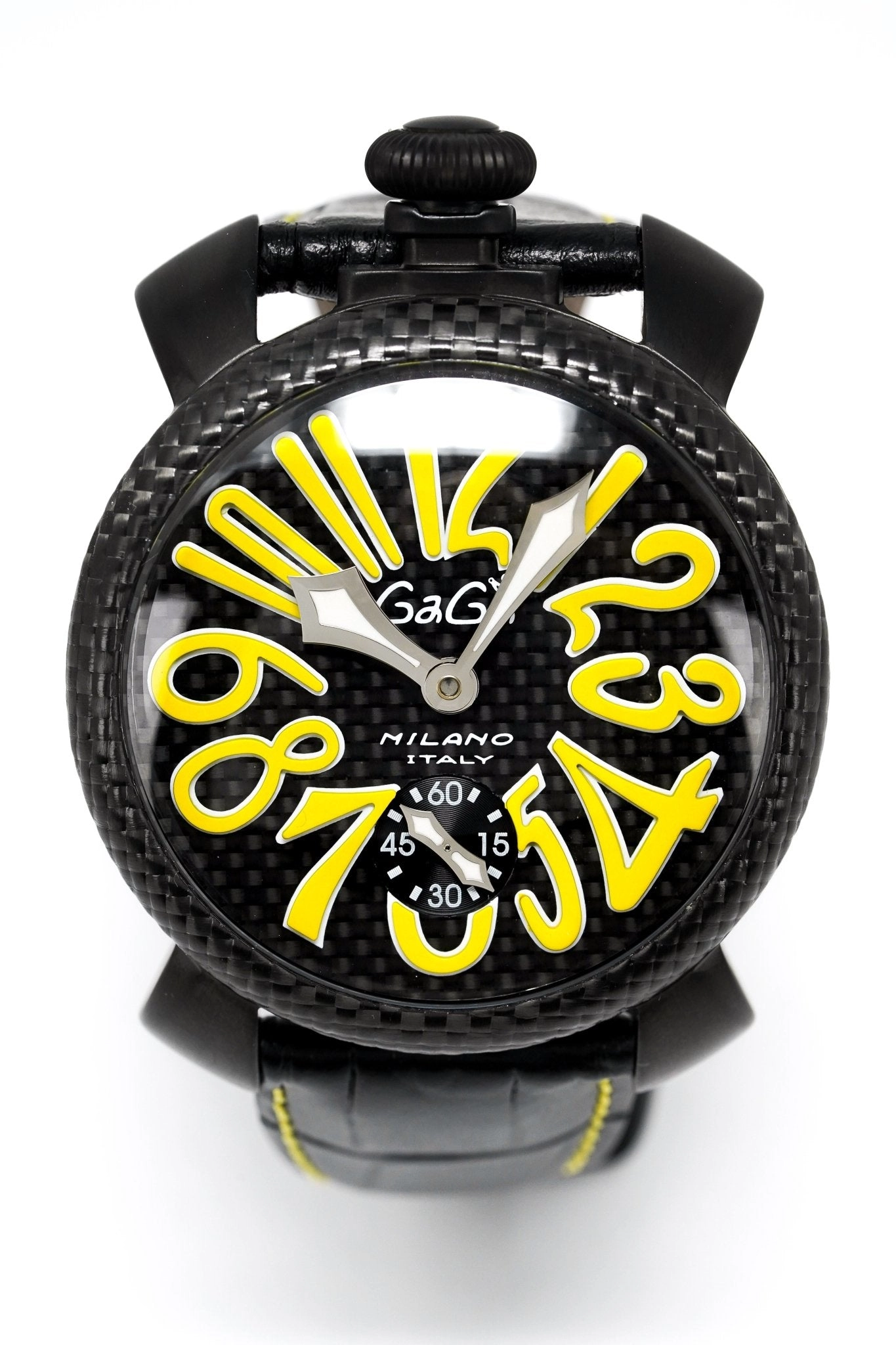 Gagà Milano Watch Manuale 48mm Carbon Fibre Yellow 5016.02
