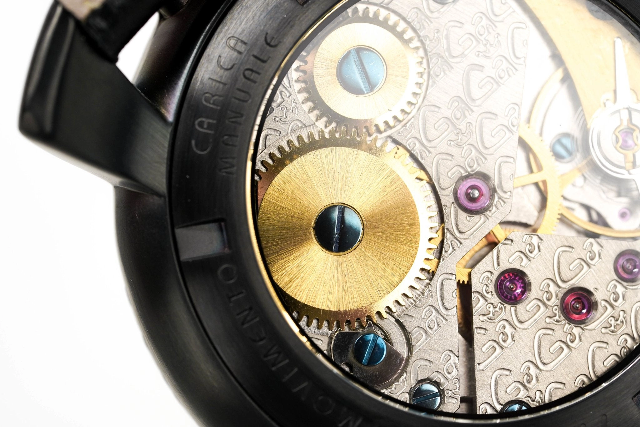 Gagà Milano Watch Manuale 48mm Carbon Fibre Yellow 5016.02