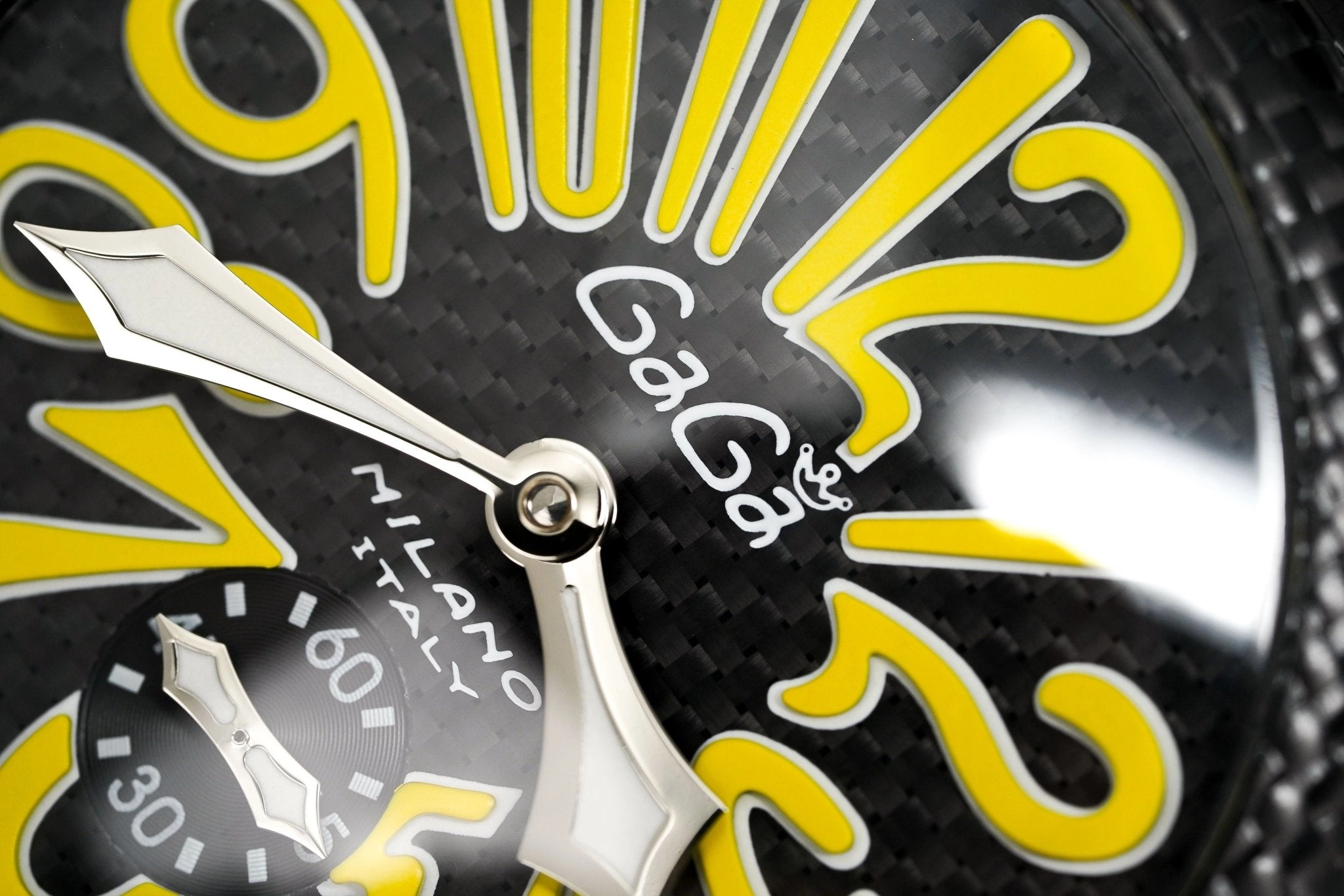 Gagà Milano Watch Manuale 48mm Carbon Fibre Yellow 5016.02
