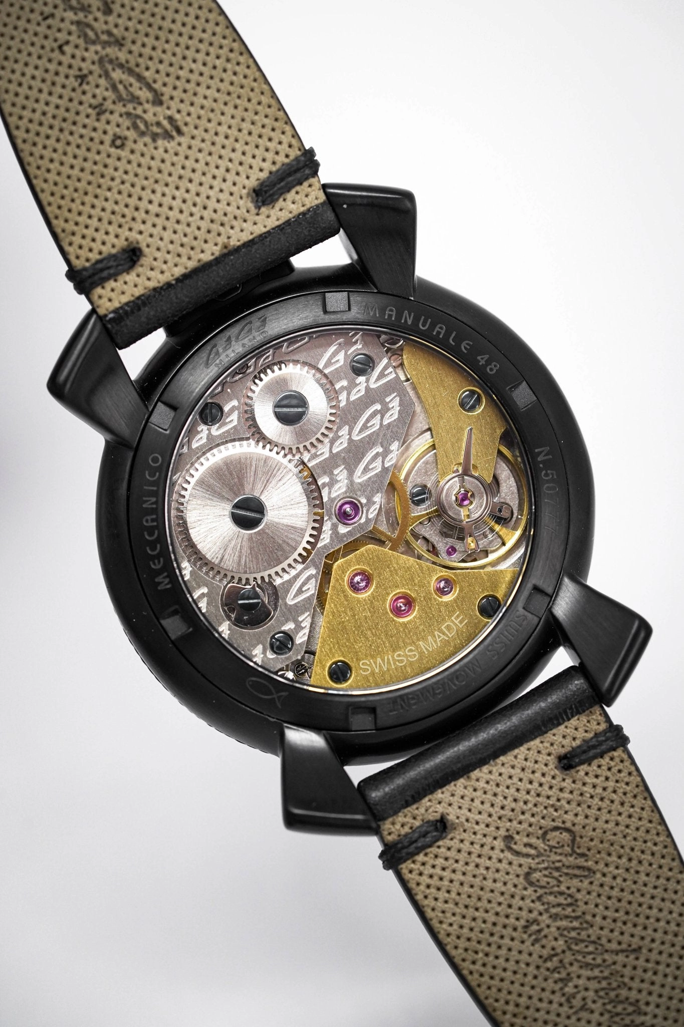 Gagà Milano Watch Manuale 48mm Special Edition Black Carbon
