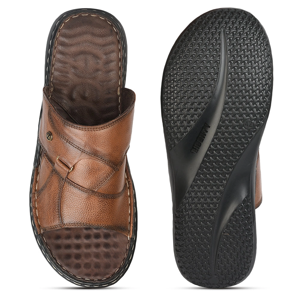 Healers Casual (Tan) Slippers For Men DTL-112 By Liberty