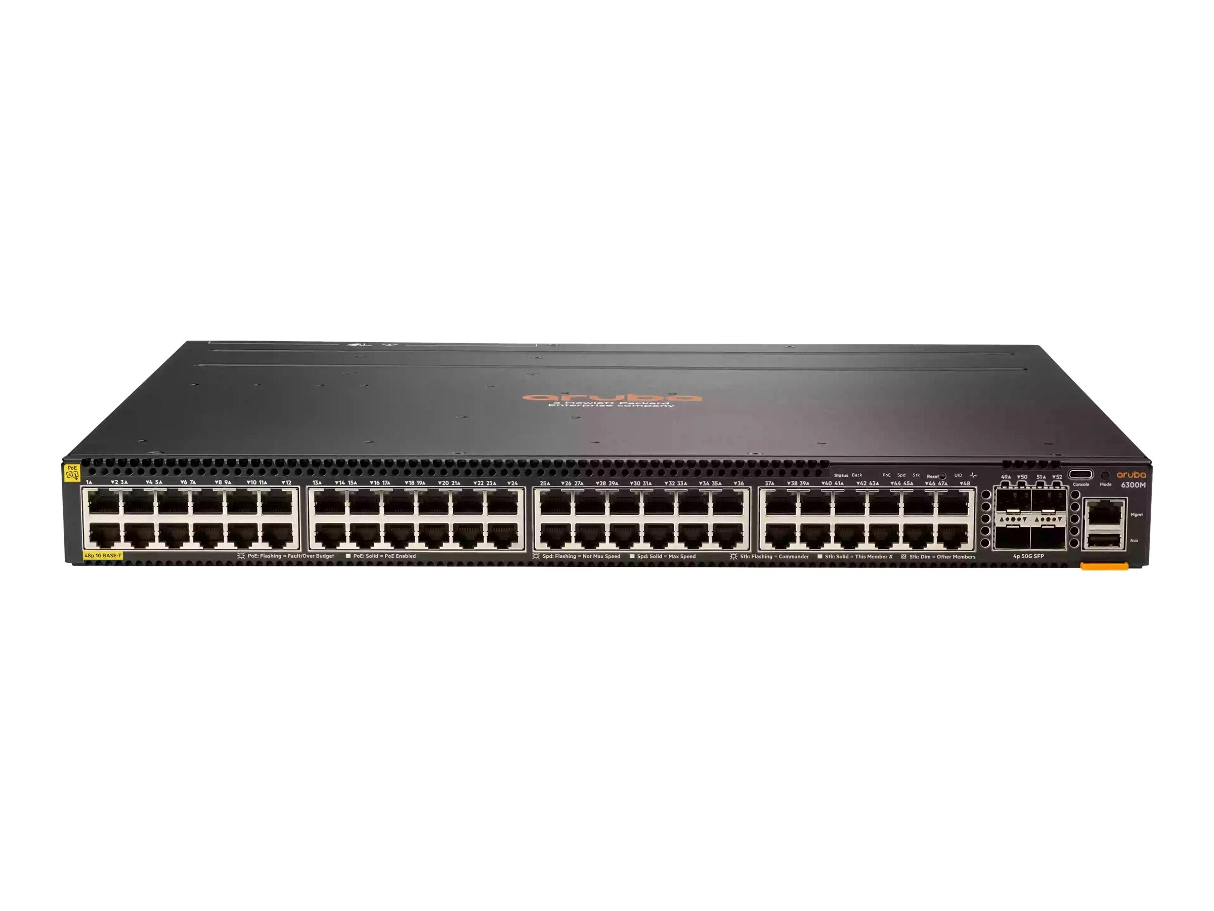 HPE Aruba 6300M - Switch - L3 - managed - 48 x 10/100/1000   4 x 1 Gigabit / 10 Gigabit / 25 Gigabit / 50 Gigabit SFP56 (uplink R9F63A#B2E
