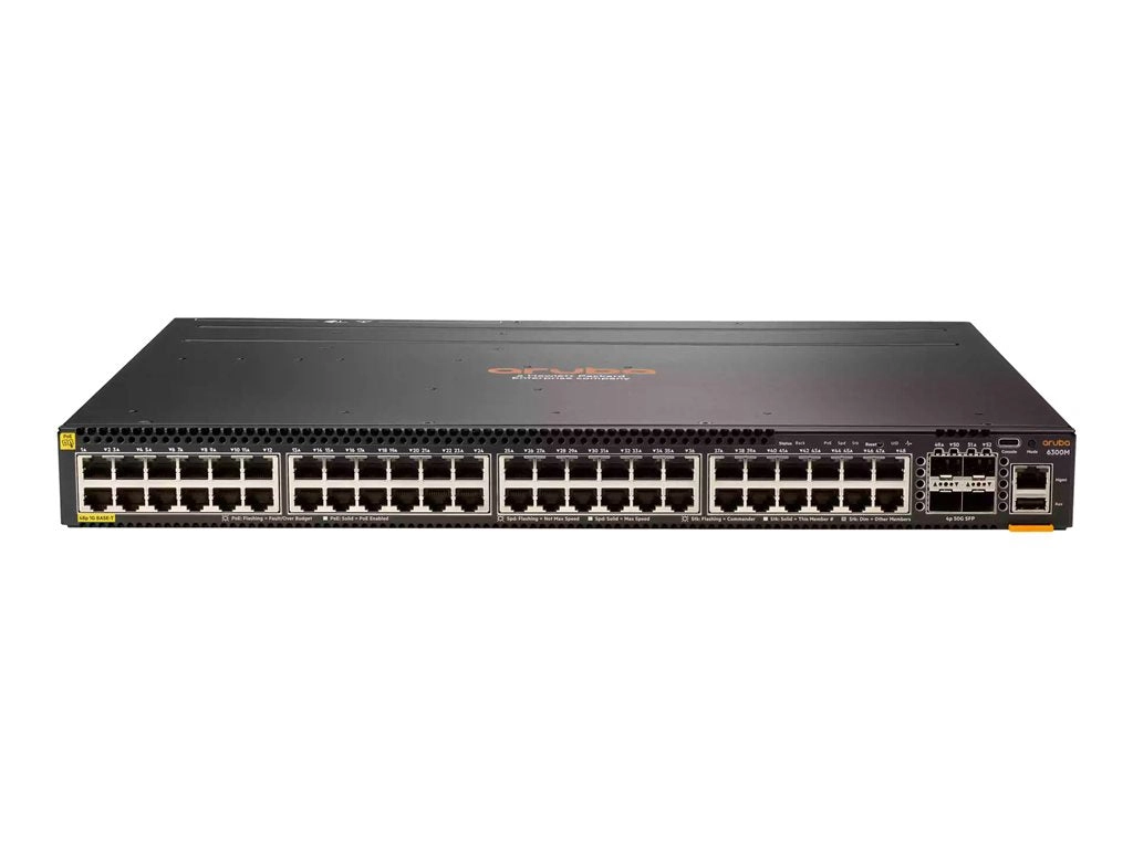 HPE Aruba 6300M - Switch - L3 - managed - 48 x 10/100/1000   4 x 1 Gigabit / 10 Gigabit / 25 Gigabit / 50 Gigabit SFP56 (uplink R9F63A#B2E
