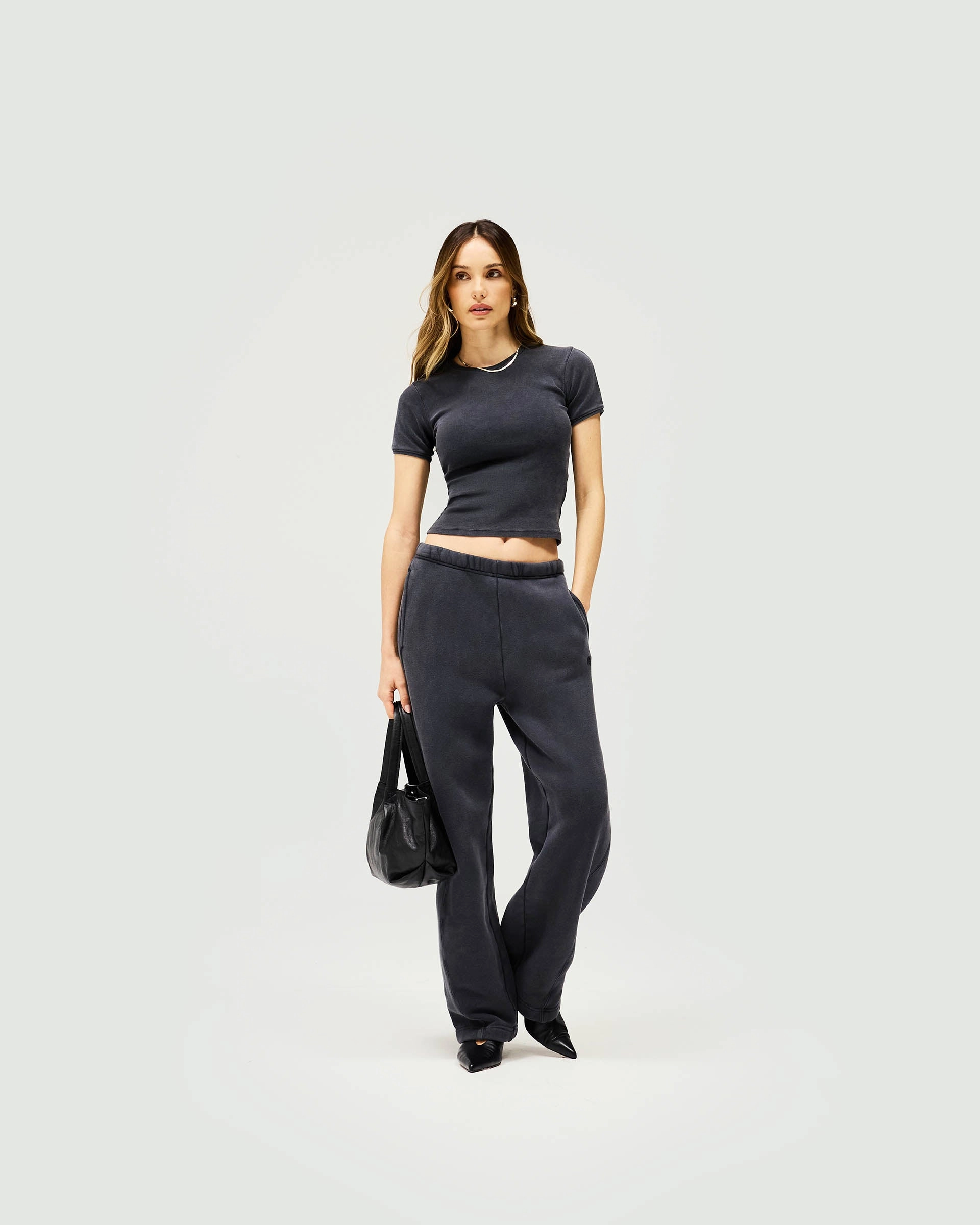 Initial Twisted Seam Jogger - Washed Black
