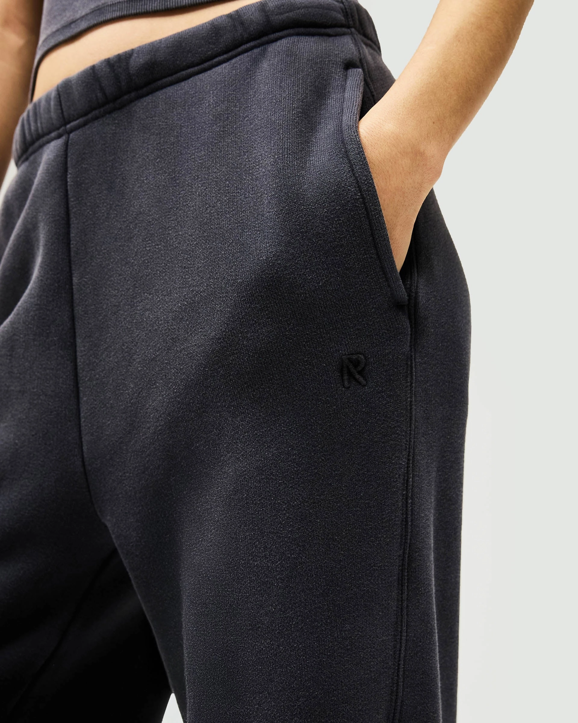 Initial Twisted Seam Jogger - Washed Black