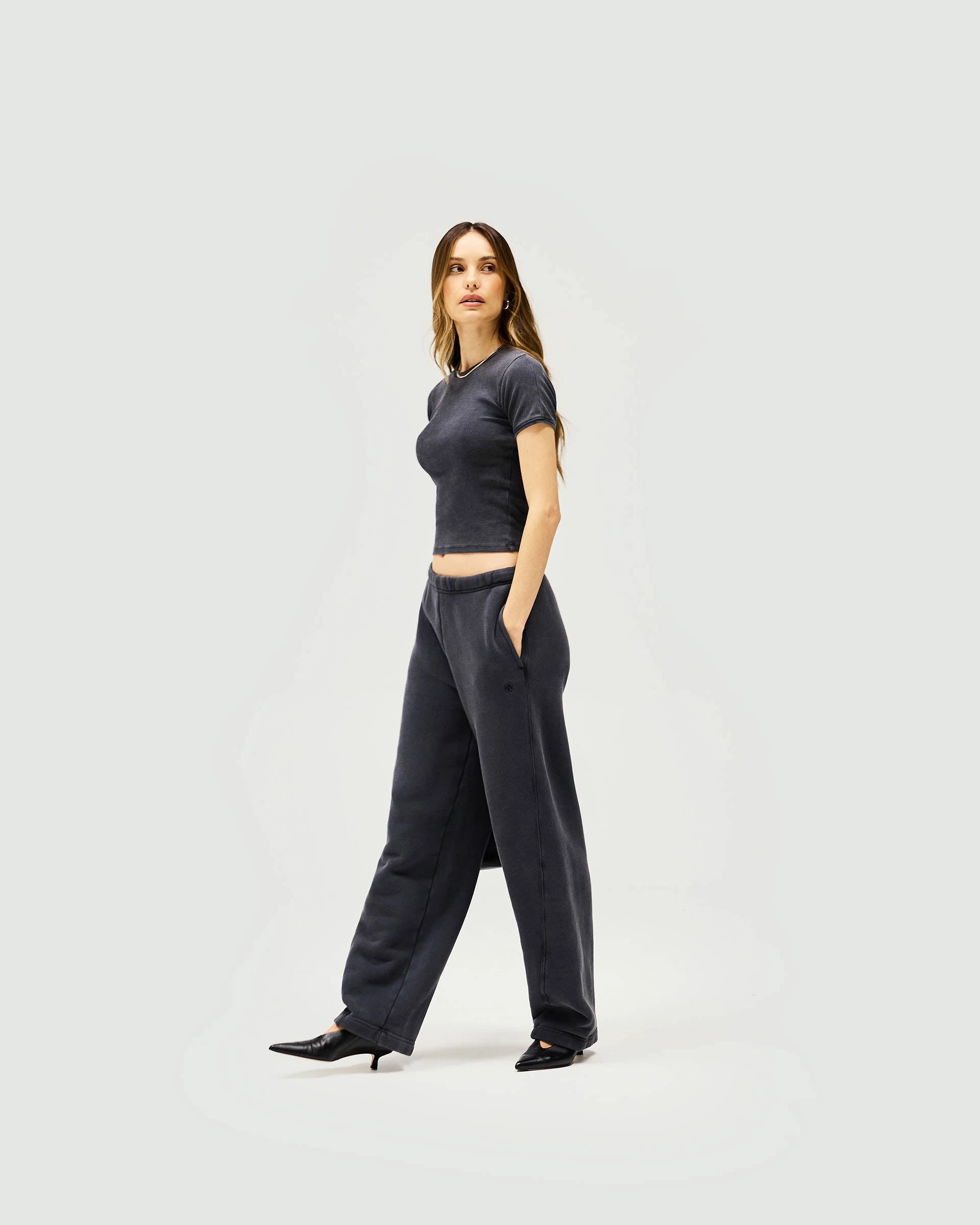 Initial Twisted Seam Jogger - Washed Black