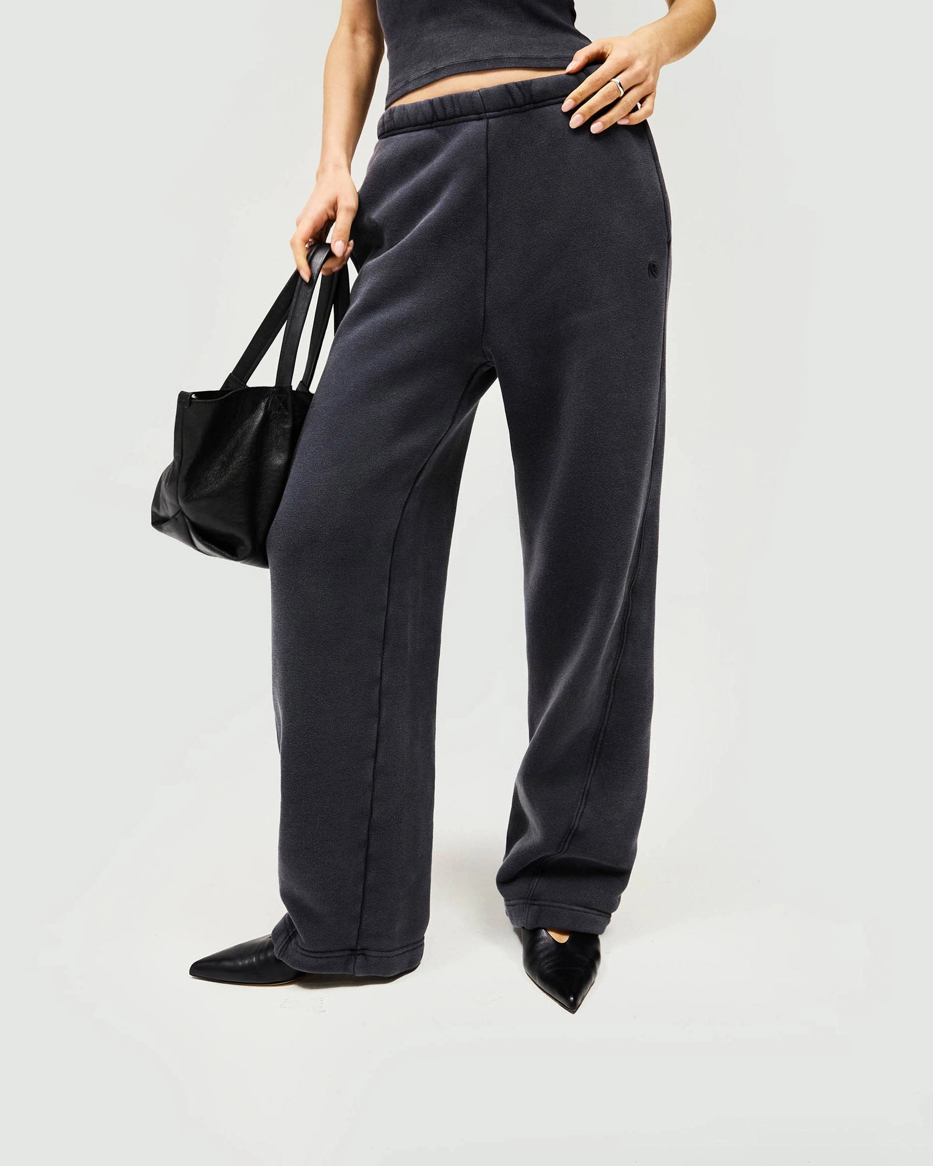 Initial Twisted Seam Jogger - Washed Black