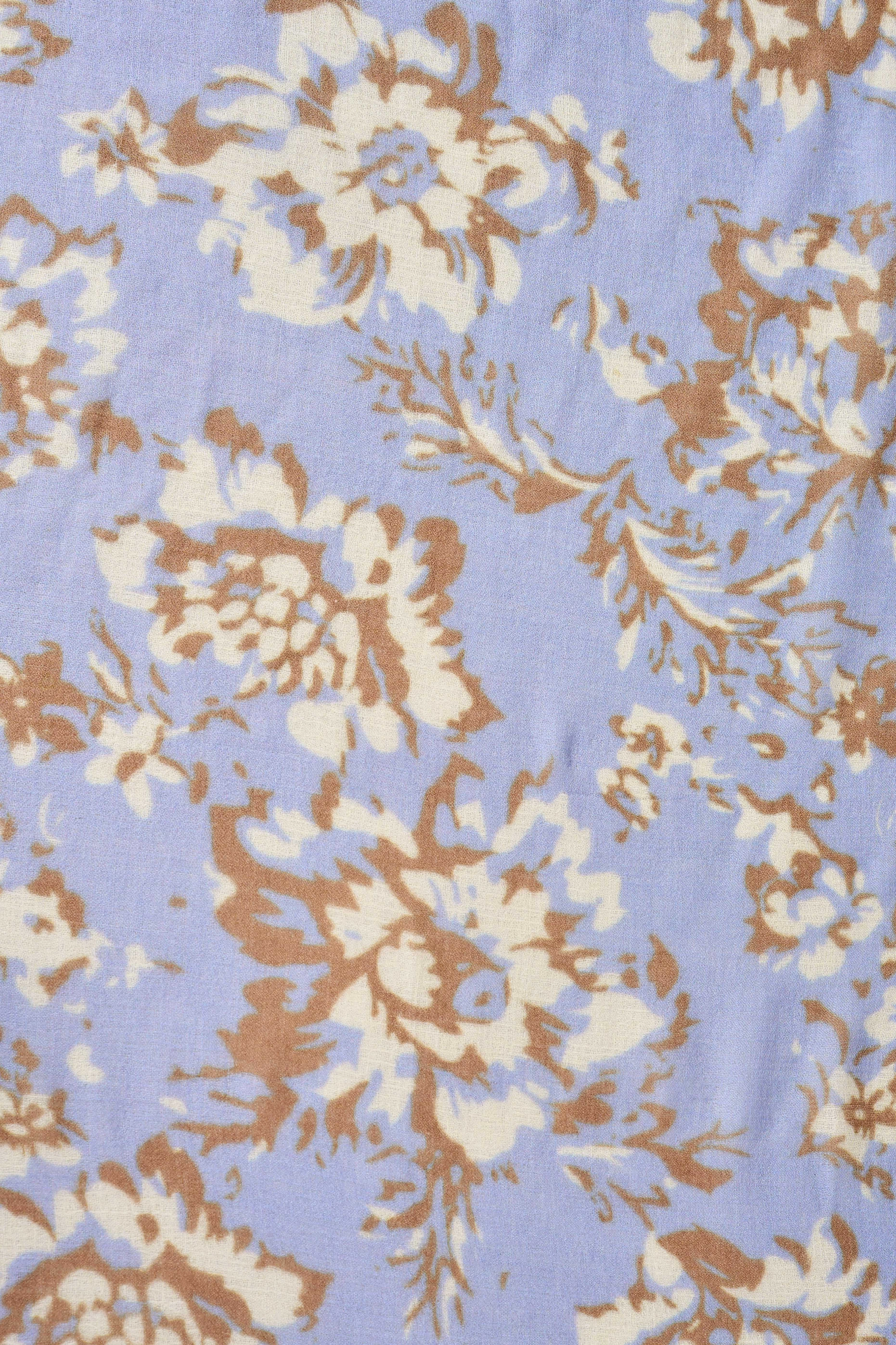 Lilac Floral Wool Scarf
