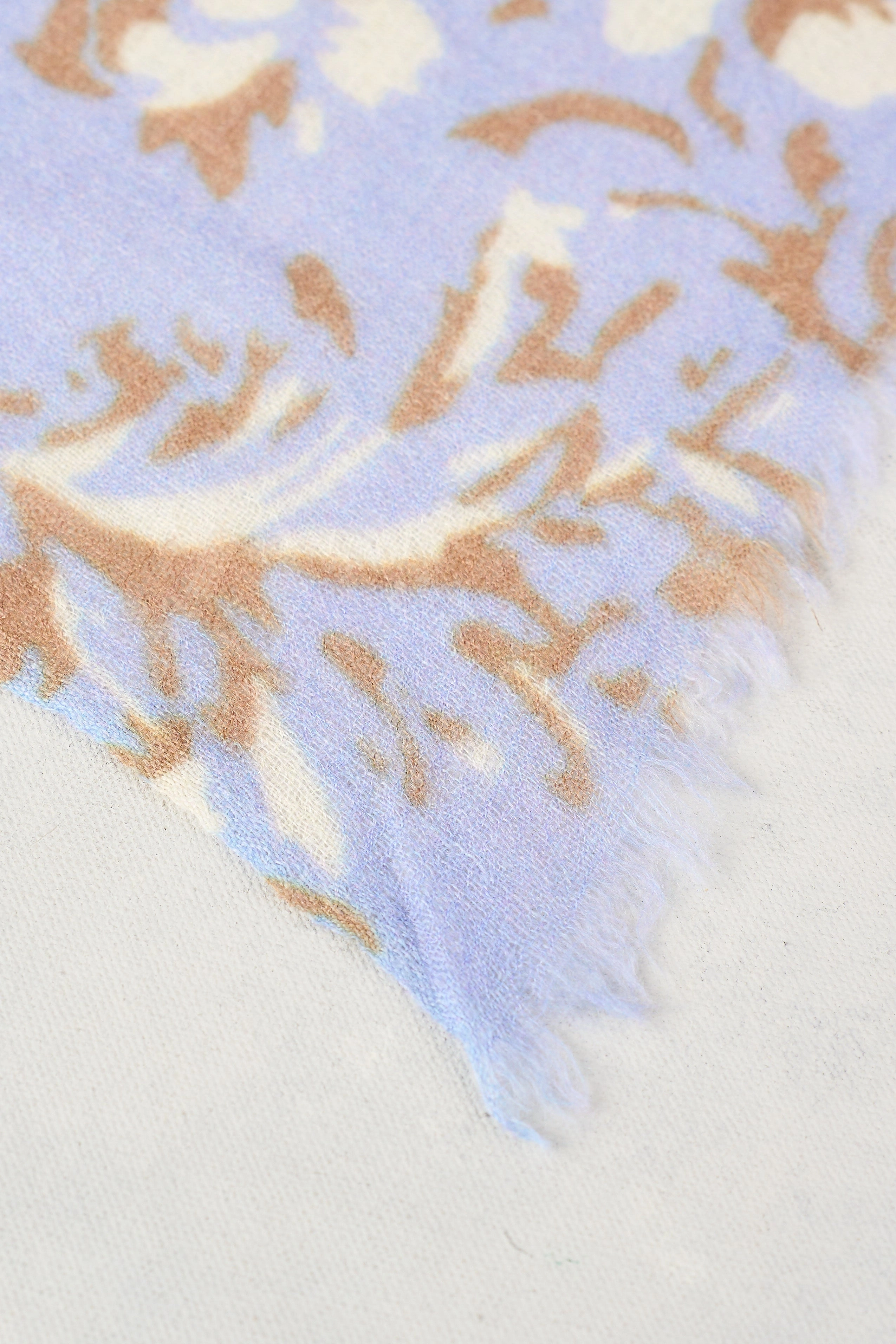 Lilac Floral Wool Scarf