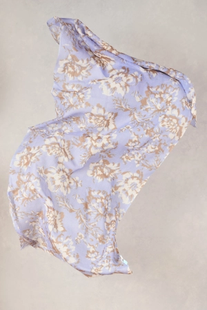 Lilac Floral Wool Scarf
