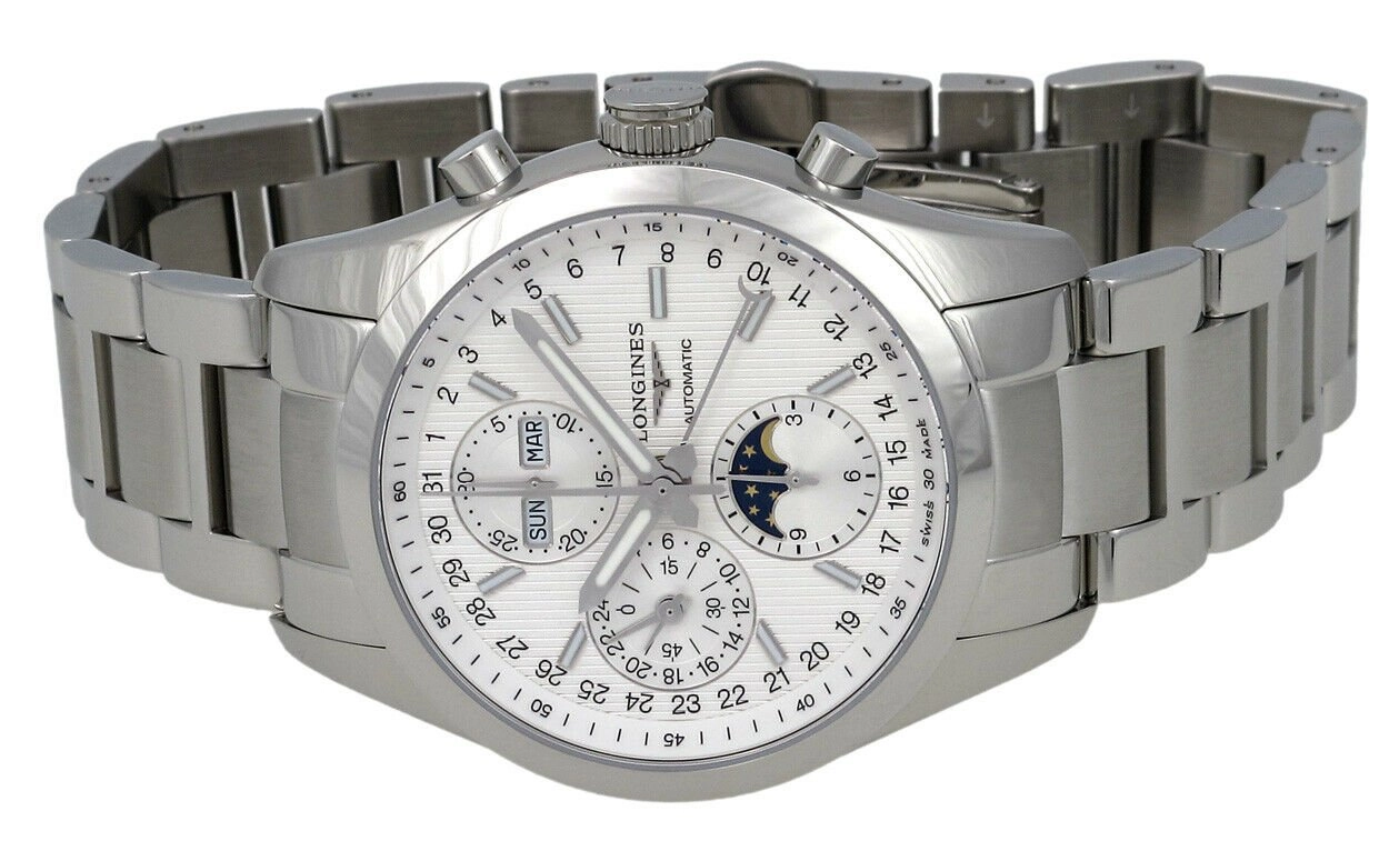 Longines Conquest Classic Automatic Chronograph Moonphase Mens Watch Calendar L2.798.4.72.6