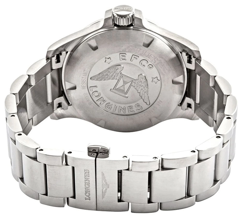 Longines Conquest V.H.P. GMT Stainless Steel Silver Dial Date Quartz Mens Watch L3.718.4.76.6