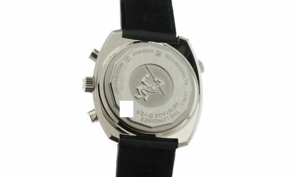 Longines Heritage Diver Automatic Chronograph Steel Mens Strap Watch Date L2.796.4.52.0