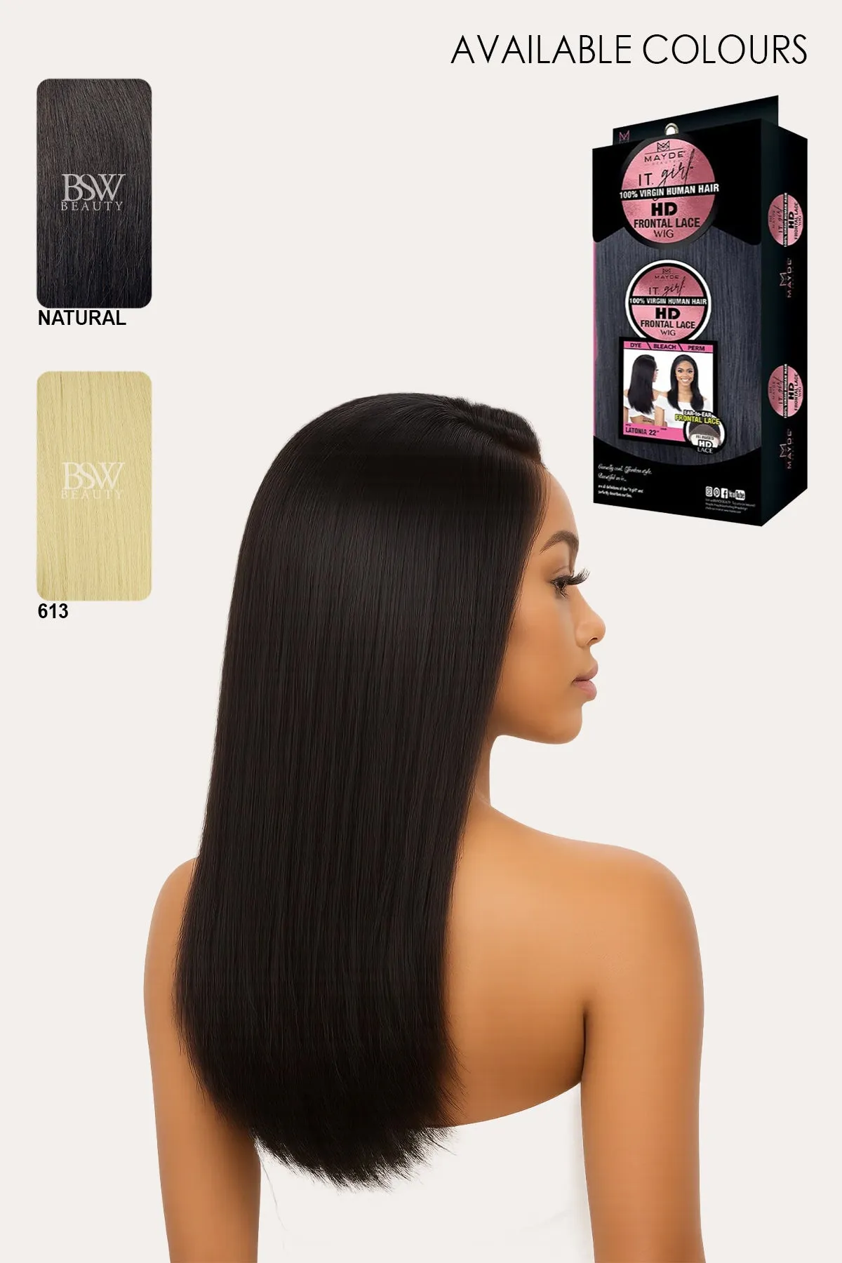 MAYDE IT.GIRL 100% VIRGIN HUMAN HAIR HD LACE FRONT WIG - LATONIA 22"