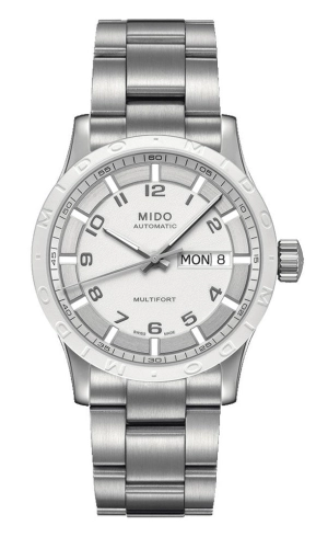 Mido Multifort Stainless Steel White Dial Day-Date Automatic Unisex Watch M018.830.11.012.00