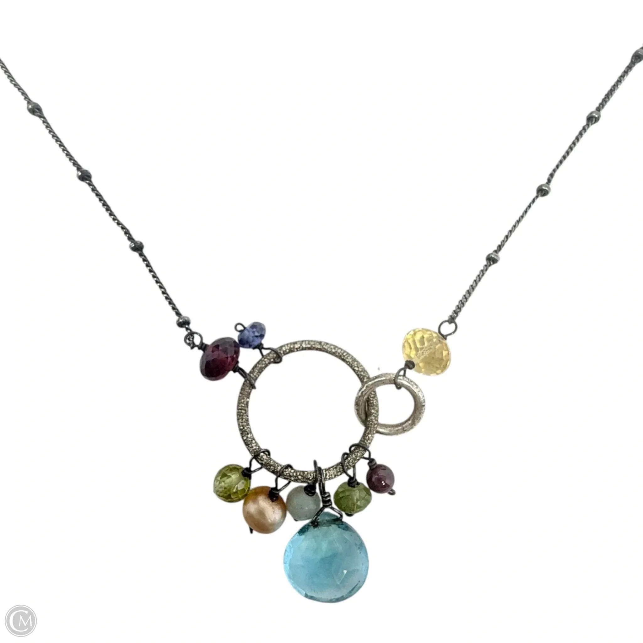 Paige Colorful Gems Pendant Necklace In Sterling Silver By Anna Balkan