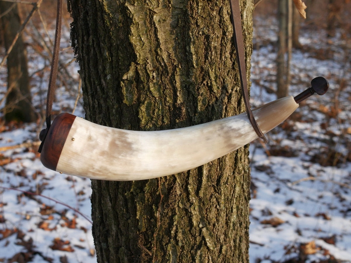 Premium White Powder Horn