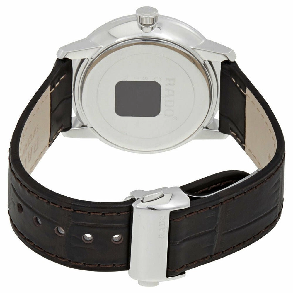 Rado Coupole L Silver Dial Brown Leather Strap Quartz Mens Watch R22864025