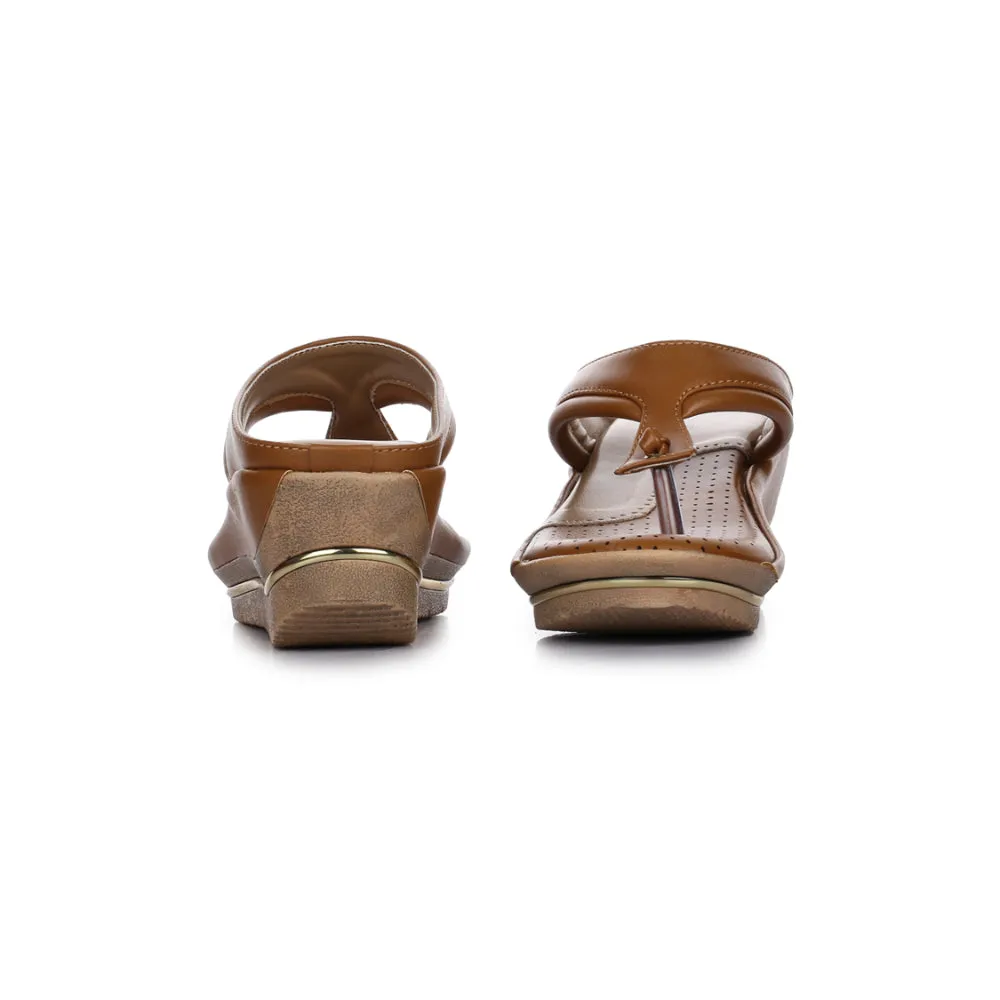Senorita Casual Tan Slippers For Women LAF-101 By Liberty