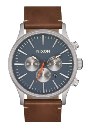 Sentry Chrono Leather - Lt Gunmetal / Basalt / Sienna