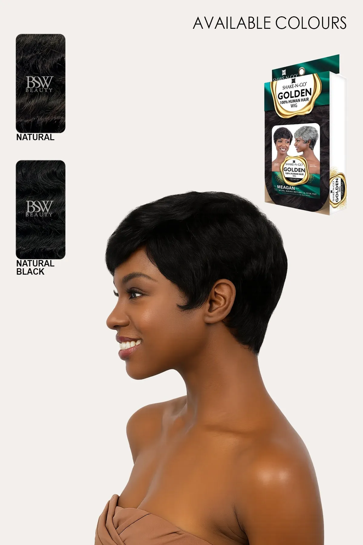 SHAKE N GO GOLDEN 100% HUMAN HAIR WIG - MEAGAN