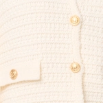 Textured Knit Metallic Button Cardigan
