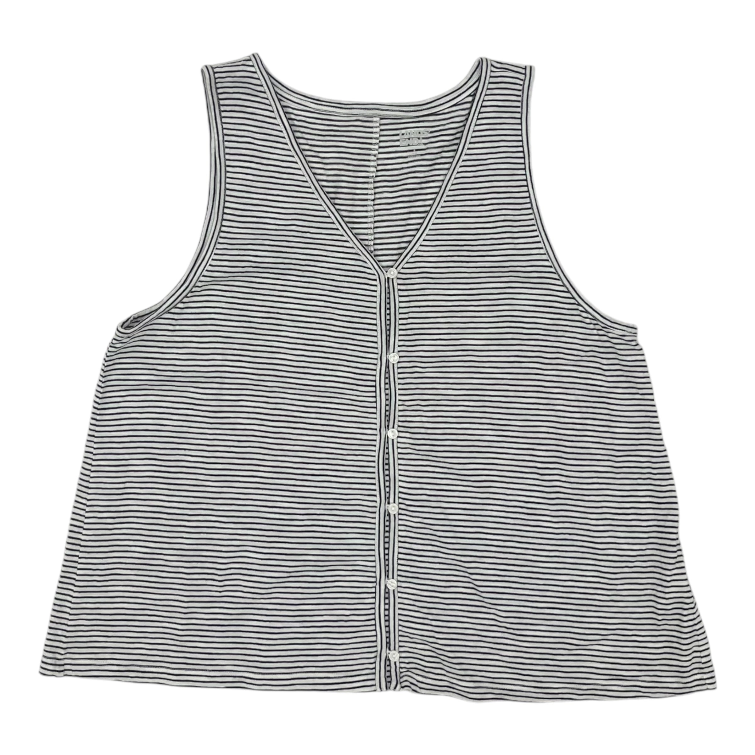 Top Sleeveless By Lands End In Black & White, Size:L