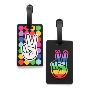 Tracker Peace Sign Luggage tag. 2pk