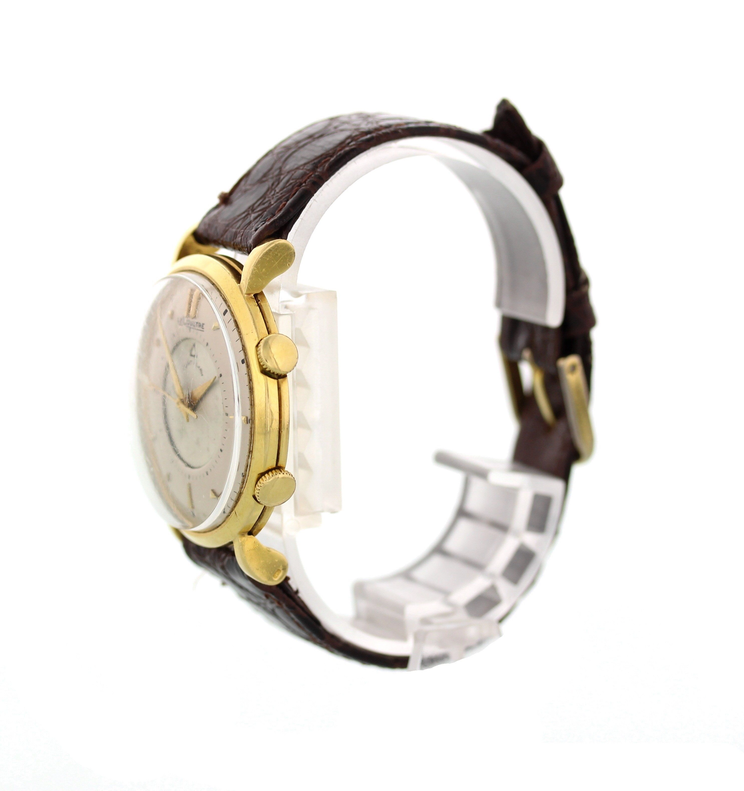 Vintage LeCoultre Memovox 18k Yellow Gold Wrist Alarm