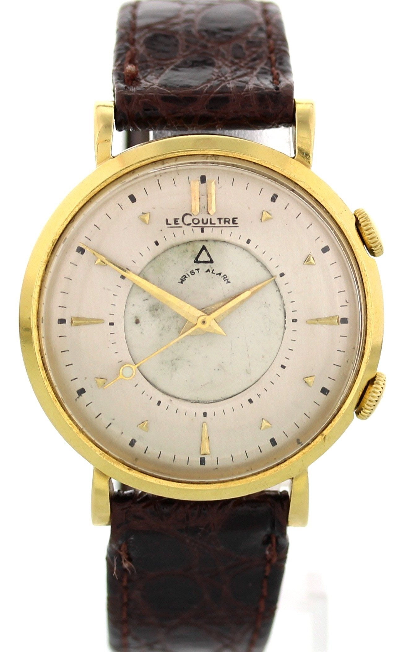 Vintage LeCoultre Memovox 18k Yellow Gold Wrist Alarm
