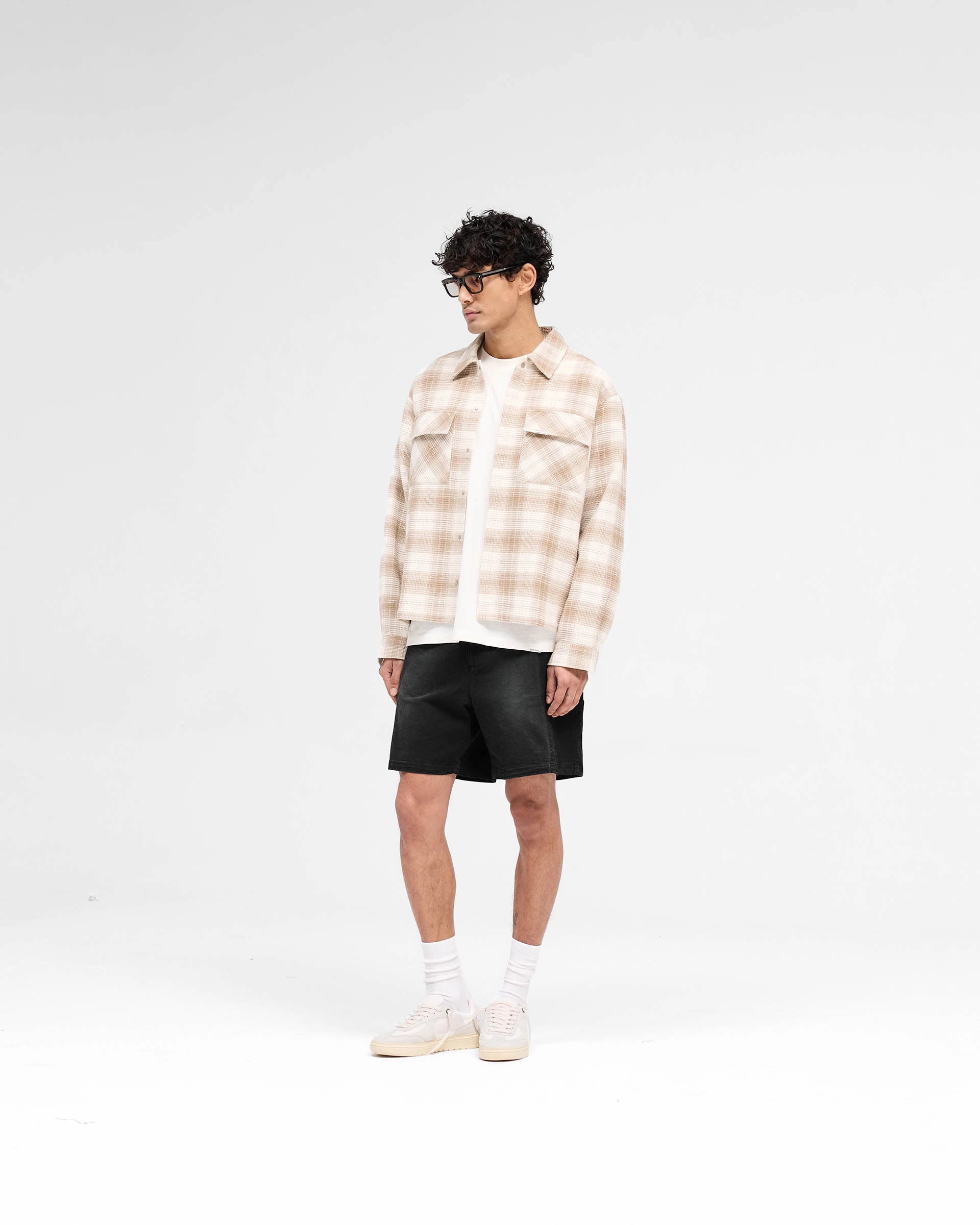 Waffle Flannel Shirt - Mid Brown