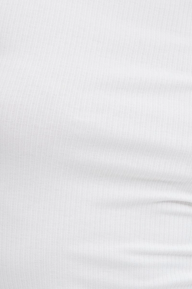 White Top Long Sleeve High Neck